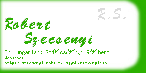 robert szecsenyi business card